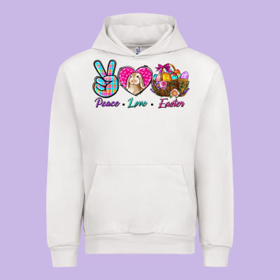 Peace Love Easter Urban Hoodie Designed By Bundleandbundleshop