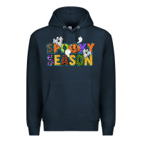 Navy spooky season Premium Hoodie - CowGirlArtShop