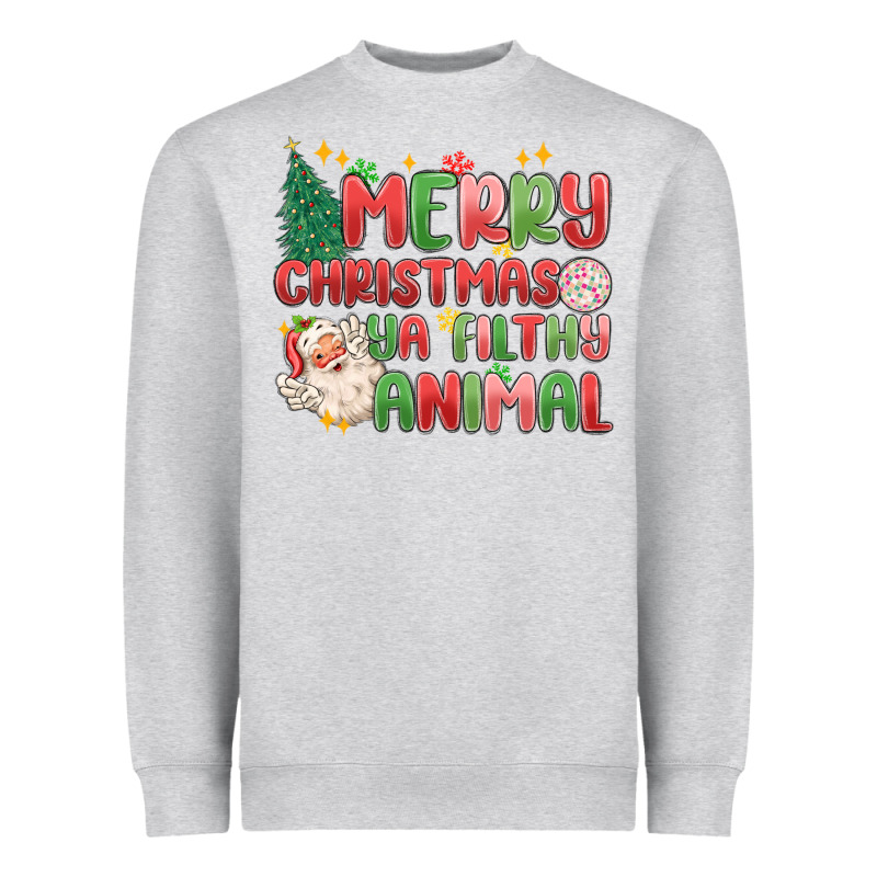 Merry Christmas Ya Filthy Animal Heavyweight Sweatshirt by MaliasSmallBusiness | Teevron