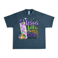 Midnight Navy mardi gras jesus fills my cup Urban Heavy Tee - MaliasSmallBusiness