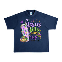 Navy mardi gras jesus fills my cup Urban Heavy Tee - MaliasSmallBusiness