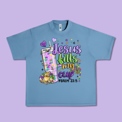 Mardi Gras Jesus Fills My Cup Urban Heavy Tee Designed By Maliassmallbusiness