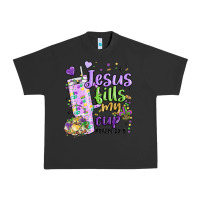 Pigment Black mardi gras jesus fills my cup Urban Heavy Tee - MaliasSmallBusiness