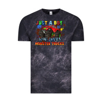 Cloud Black just a boy who loves monster trucks Vintage Tee - JahusDesignShop