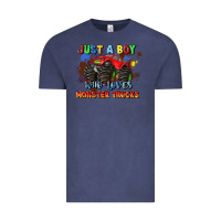 Vintage Denim just a boy who loves monster trucks Vintage Tee - JahusDesignShop