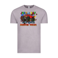 Vintage Zinc just a boy who loves monster trucks Vintage Tee - JahusDesignShop