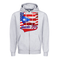 Heather Grey Puerto Rico Baseball Zipper Hoodie - Bettercallsaul