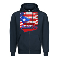 Navy Puerto Rico Baseball Zipper Hoodie - Bettercallsaul