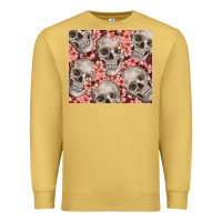Antique Gold skulls and flowers Premium Sweatshirt - TumblerDesignByShophia