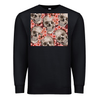 Black skulls and flowers Premium Sweatshirt - TumblerDesignByShophia