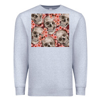 Heather Grey skulls and flowers Premium Sweatshirt - TumblerDesignByShophia