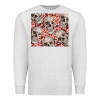 Oatmeal Heather skulls and flowers Premium Sweatshirt - TumblerDesignByShophia