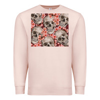Pale Pink skulls and flowers Premium Sweatshirt - TumblerDesignByShophia