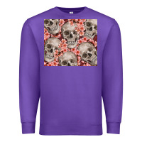 Purple skulls and flowers Premium Sweatshirt - TumblerDesignByShophia