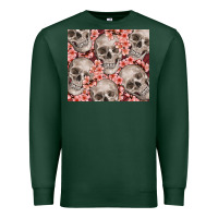 Sports Green skulls and flowers Premium Sweatshirt - TumblerDesignByShophia