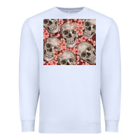White skulls and flowers Premium Sweatshirt - TumblerDesignByShophia