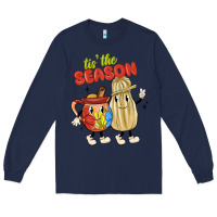 Navy tis' the season mexican food Long Sleeve Tee - MaliasSmallBusiness