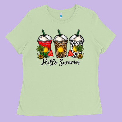 Hello Summer Ladies Tee Designed By Cowhidedigitalart