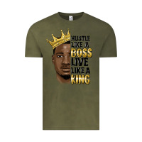 Vintage Olive hustle like a boss live like a king malia Vintage Tee - MaliasSmallBusiness