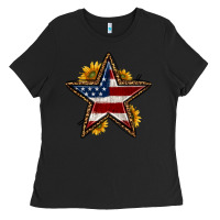 Black western 4th of july star Ladies Tee - HRA Design Shop