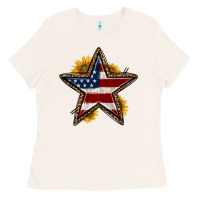 Bone western 4th of july star Ladies Tee - HRA Design Shop