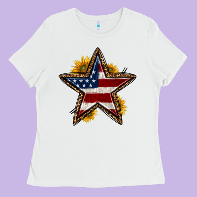 Western 4th Of July Star Ladies Tee Designed By Hra Design Shop