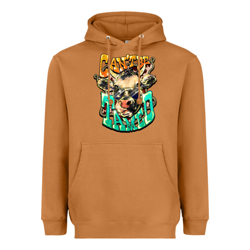 Can't Be Tamed Cow Heavyweight Hoodie by HowdyJamesFarm | Teevron