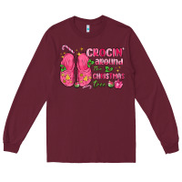 Burgundy crocin' around the christmas tree Long Sleeve Tee - MaliasSmallBusiness