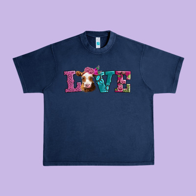 Love With Guernsey Cow Urban Heavy Tee Designed By Adodesignshop