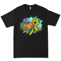 Black ocean with turtle Premium Tee - AdoDesignShop