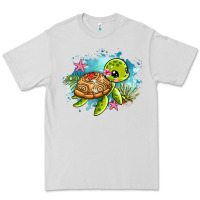 Dove Grey ocean with turtle Premium Tee - AdoDesignShop