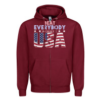 Burgundy Usa Beat Everybody Zipper Hoodie - Bettercallsaul