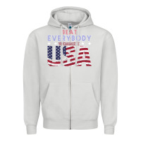 Dove Grey Usa Beat Everybody Zipper Hoodie - Bettercallsaul