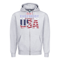 Heather Grey Usa Beat Everybody Zipper Hoodie - Bettercallsaul