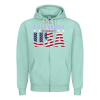 Seafoam Usa Beat Everybody Zipper Hoodie - Bettercallsaul