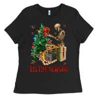 Black Skeleton tis the season Ladies Tee - FaDigitalArtStudio