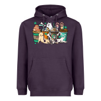 Plum Dog coffee cups Heavyweight Hoodie - HowdyJamesFarm