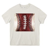 Cream american football and baseball Heavy Core Tee - BarkalooDesign