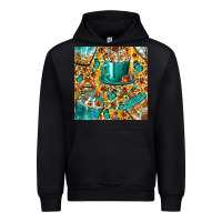 Black american football coffee cups with butterfly and leopard seamless patt Urban Hoodie - BundleAndBundleShop