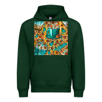 Forest Green american football coffee cups with butterfly and leopard seamless patt Urban Hoodie - BundleAndBundleShop