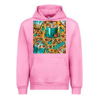 Fuchsia Pink american football coffee cups with butterfly and leopard seamless patt Urban Hoodie - BundleAndBundleShop