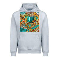 Heather Grey american football coffee cups with butterfly and leopard seamless patt Urban Hoodie - BundleAndBundleShop