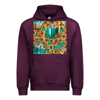 Mauve Wine american football coffee cups with butterfly and leopard seamless patt Urban Hoodie - BundleAndBundleShop