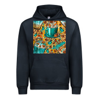 Navy american football coffee cups with butterfly and leopard seamless patt Urban Hoodie - BundleAndBundleShop