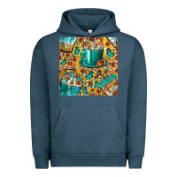 Pigment Midnight Navy american football coffee cups with butterfly and leopard seamless patt Urban Hoodie - BundleAndBundleShop
