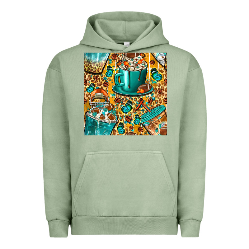 American Football Coffee Cups With Butterfly And Leopard Seamless Patt Urban Hoodie by BundleAndBundleShop | Teevron