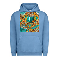 Pigment Pebble Blue american football coffee cups with butterfly and leopard seamless patt Urban Hoodie - BundleAndBundleShop