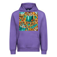 Tulip american football coffee cups with butterfly and leopard seamless patt Urban Hoodie - BundleAndBundleShop