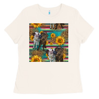 Bone two cute heifers seamless pattern Ladies Tee - HRA Design Shop
