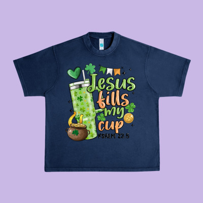 St. Patricks Day Jesus Fills My Cup Urban Heavy Tee Designed By Maliassmallbusiness